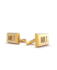Cufflink Round Rectangular Initials