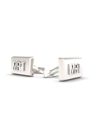 Cufflink Round Rectangular Initials
